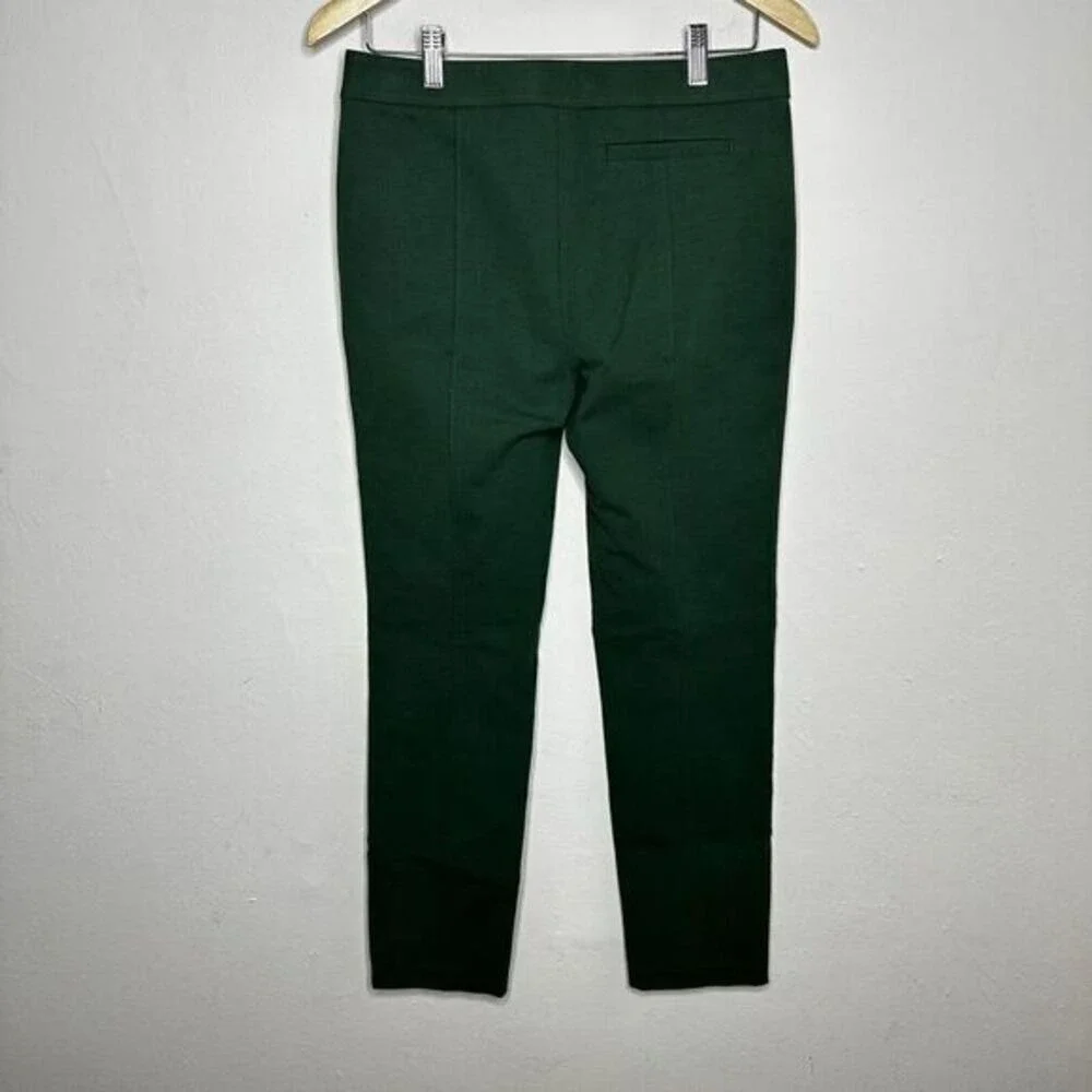 Tory Burch Dark Green Trouser Pants Sz 4 Skinny Fit‎ Mid Rise Work Wear